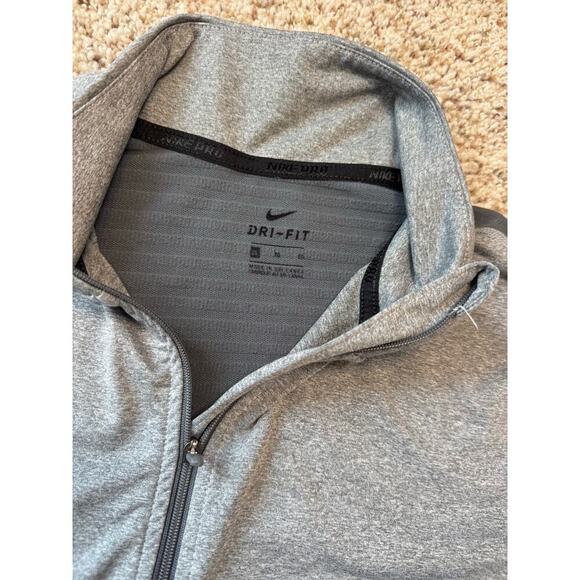 NIKE PRO Gray Dri-fit 1/4 zip pullover lightweight jacket, size Women's XL - Picture 4 of 11
